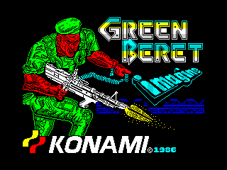 Green Beret title screen for ZX Spectrum